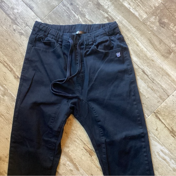 Freedom Industries Dark Blue Pants Joggers Tapered Leg Drawstring Men’s Large - Picture 2 of 8